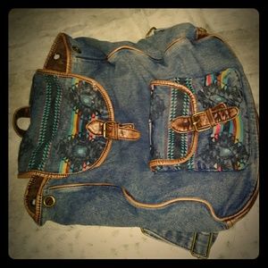 Boho Style Hobo jean backpack